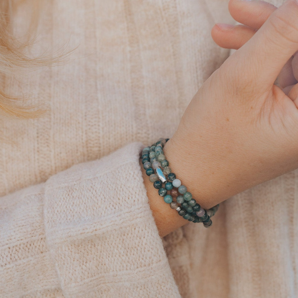 Indian Agate Gemstone Wrap Bracelet