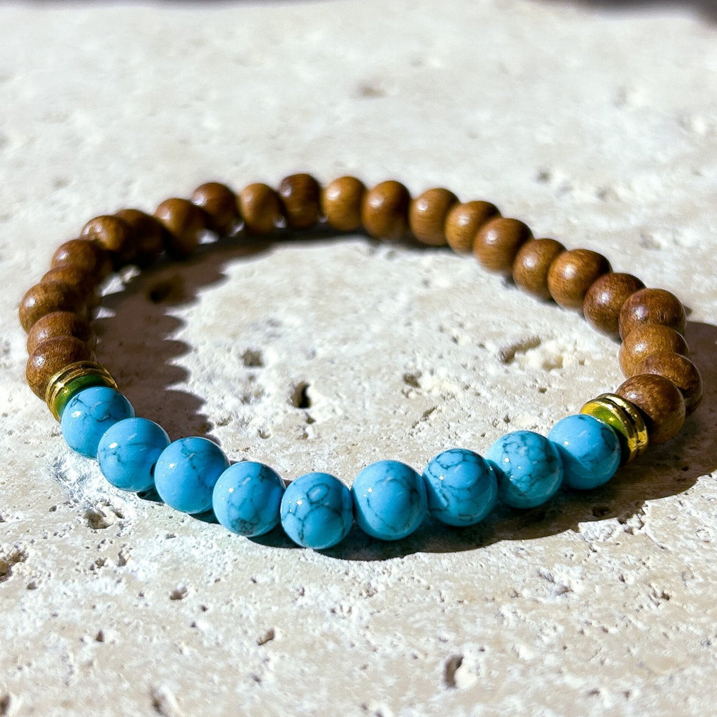 Turquoise & Bayong Wood Diffuser Bracelet