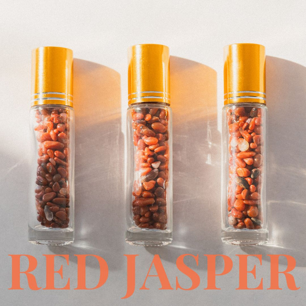 Essential Oil Roller Bottle with Natural Gemstones, Glass Bottle Natural Crystals with Roller Ball For Perfumes or Aromatherapy Travel