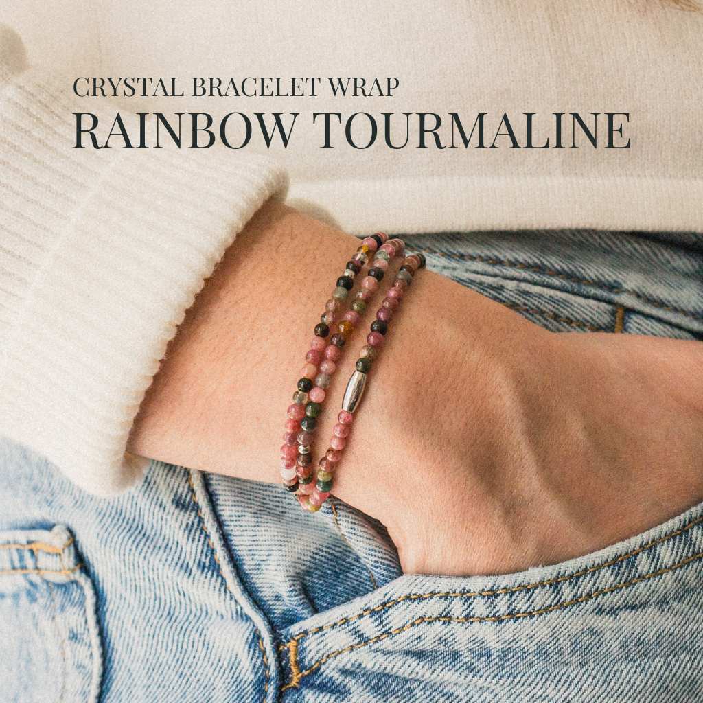 Rainbow Tourmaline Gemstone Wrap Bracelet