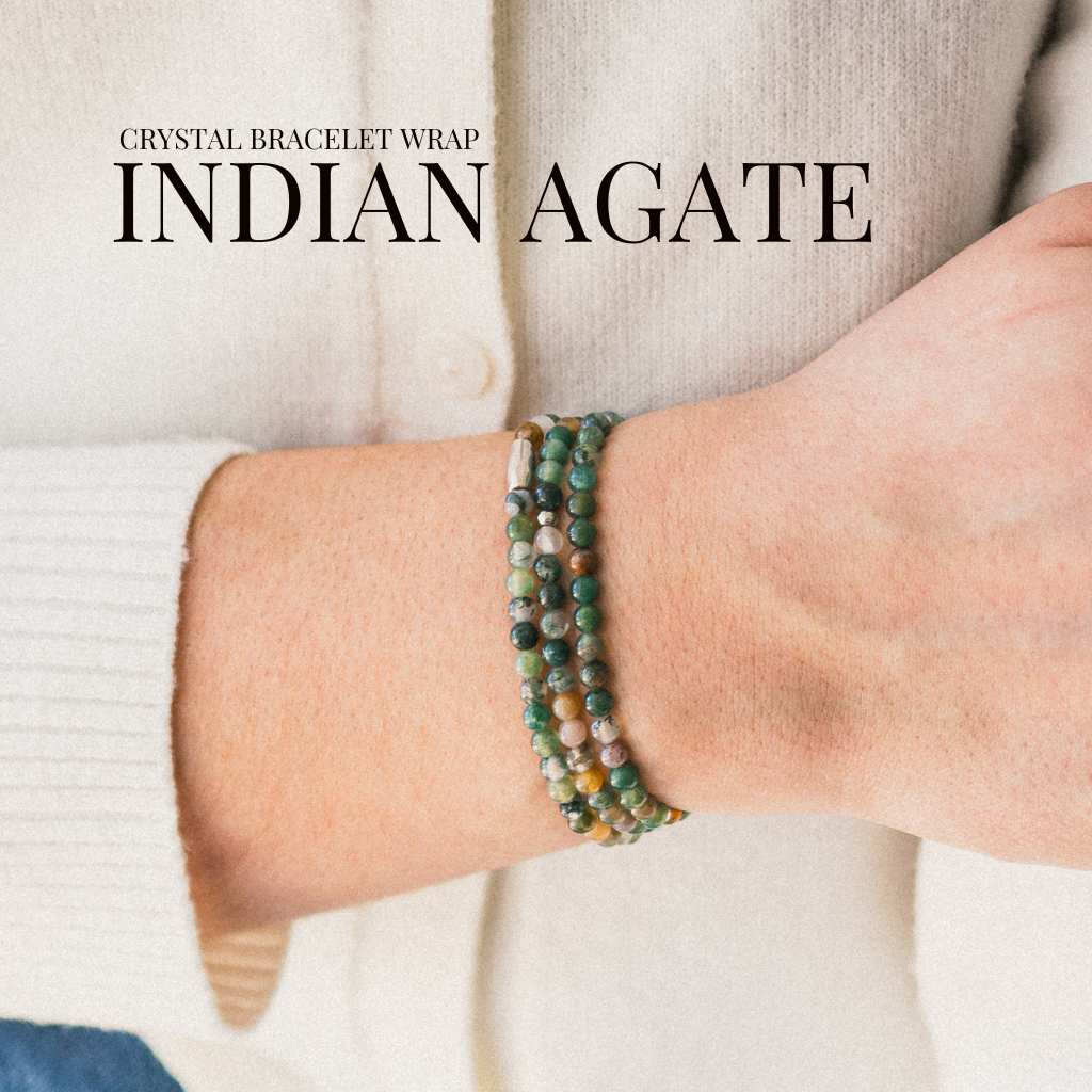 Indian Agate Gemstone Wrap Bracelet
