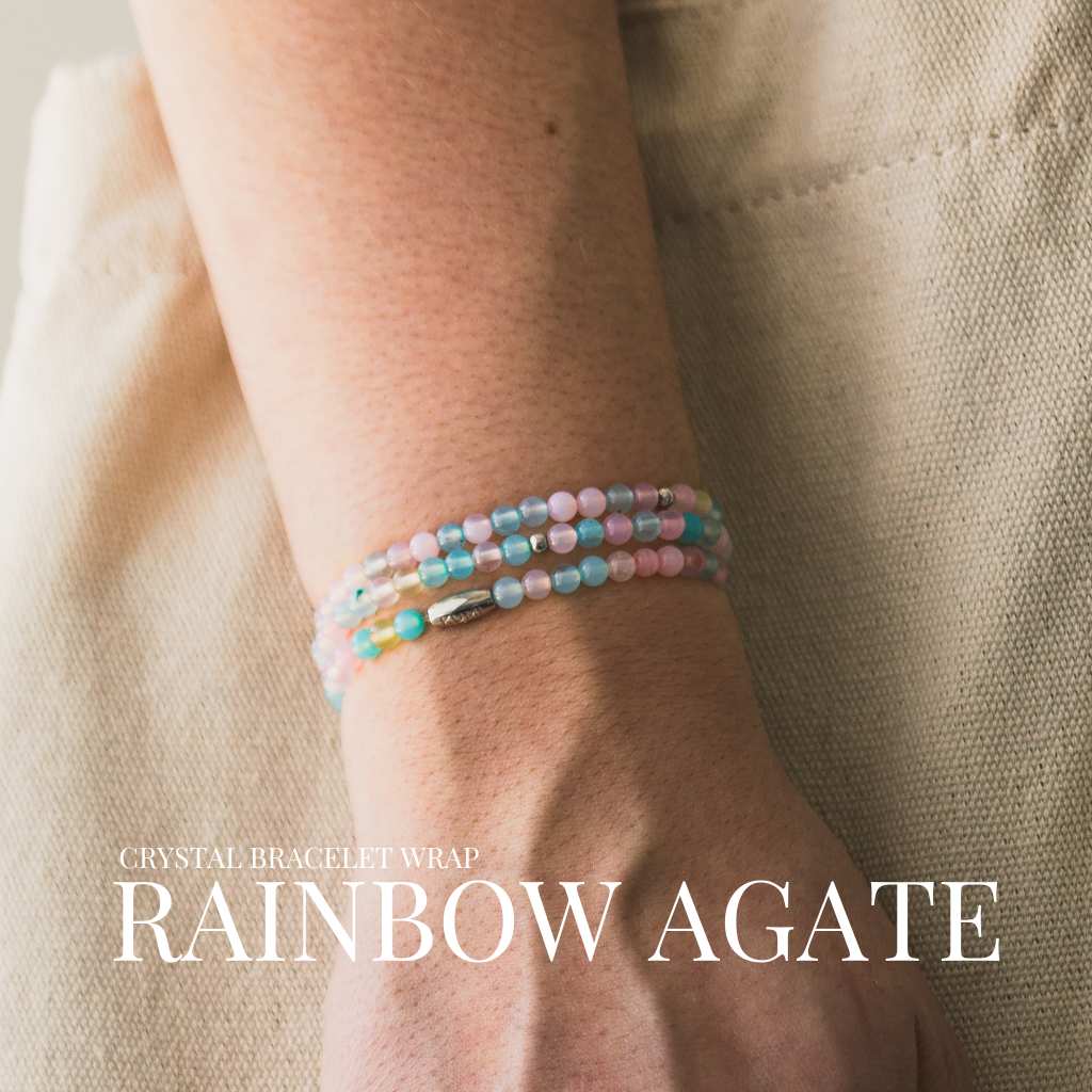 Rainbow Agate Gemstone Wrap Bracelet