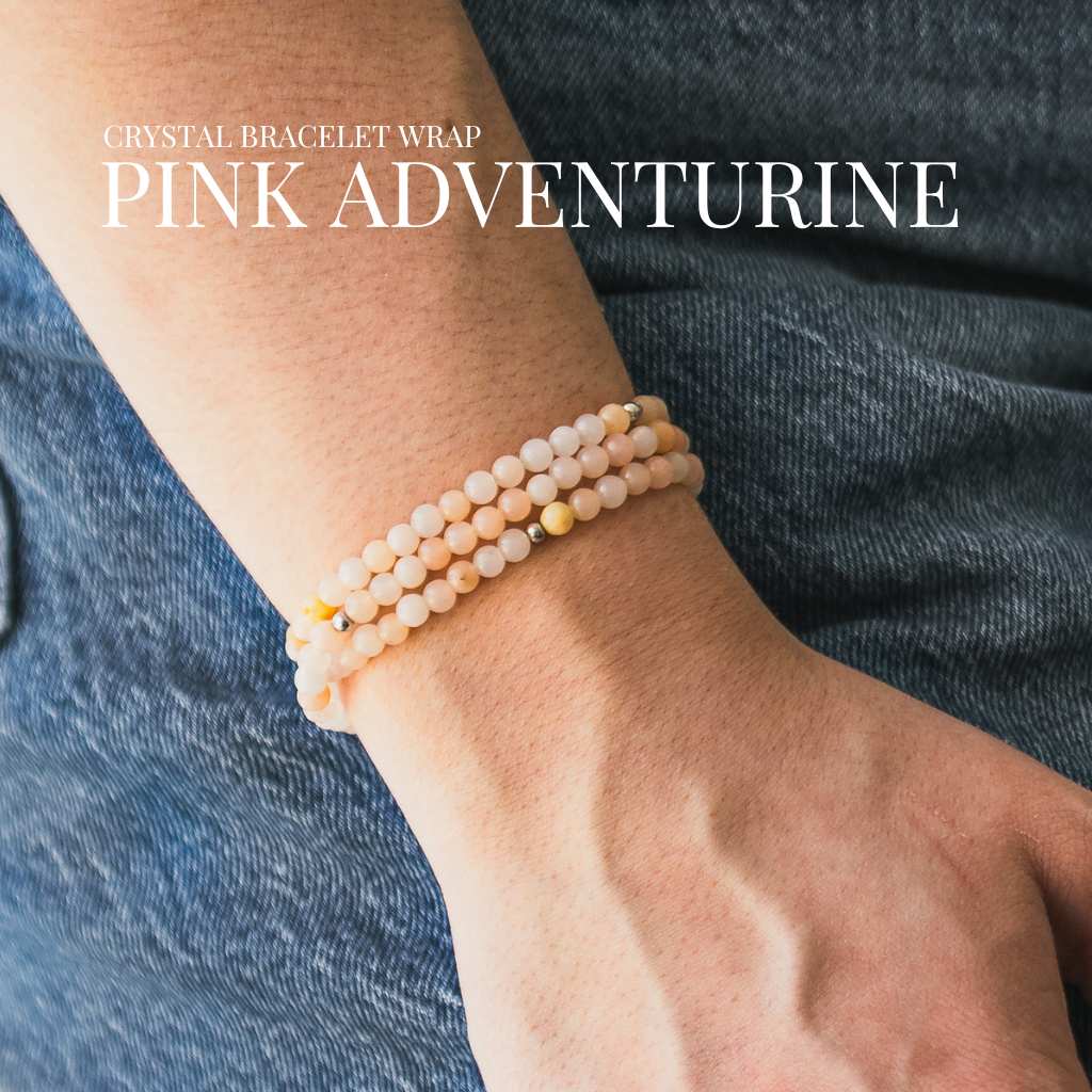 Pink Aventurine Gemstone Wrap Bracelet