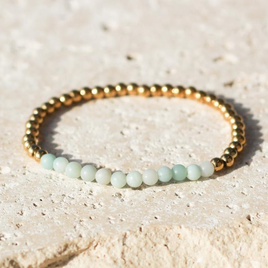 Aquamarine Agate Gemstone Bracelet - March Birthstone