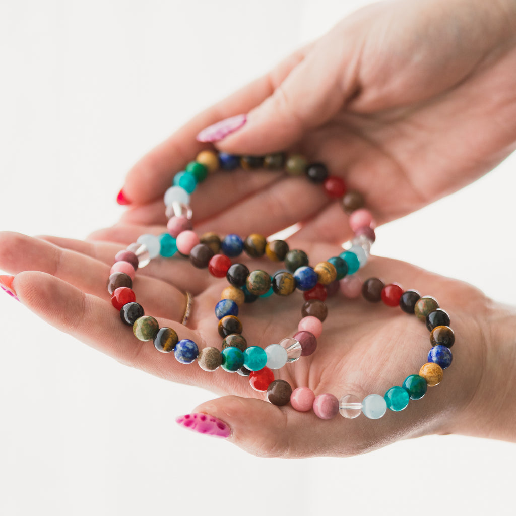 8MM Chunky Gemstone Bracelets - Set Intentions Collection
