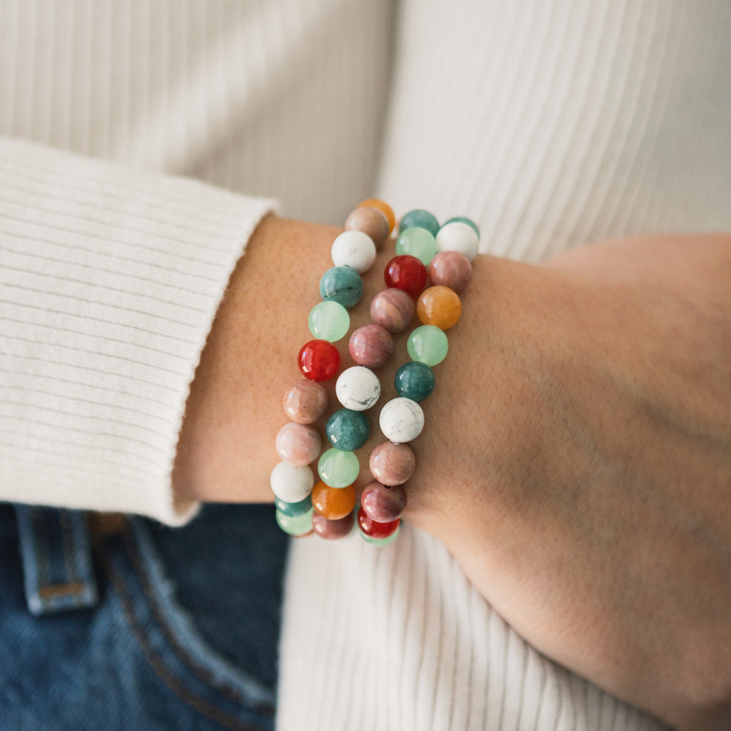 8MM Chunky Gemstone Bracelets - Set Intentions Collection