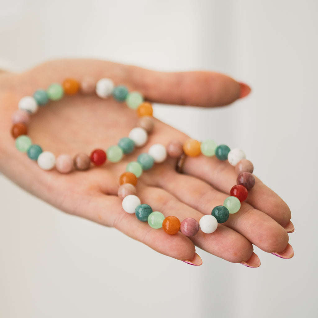 8MM Chunky Gemstone Bracelets - Set Intentions Collection