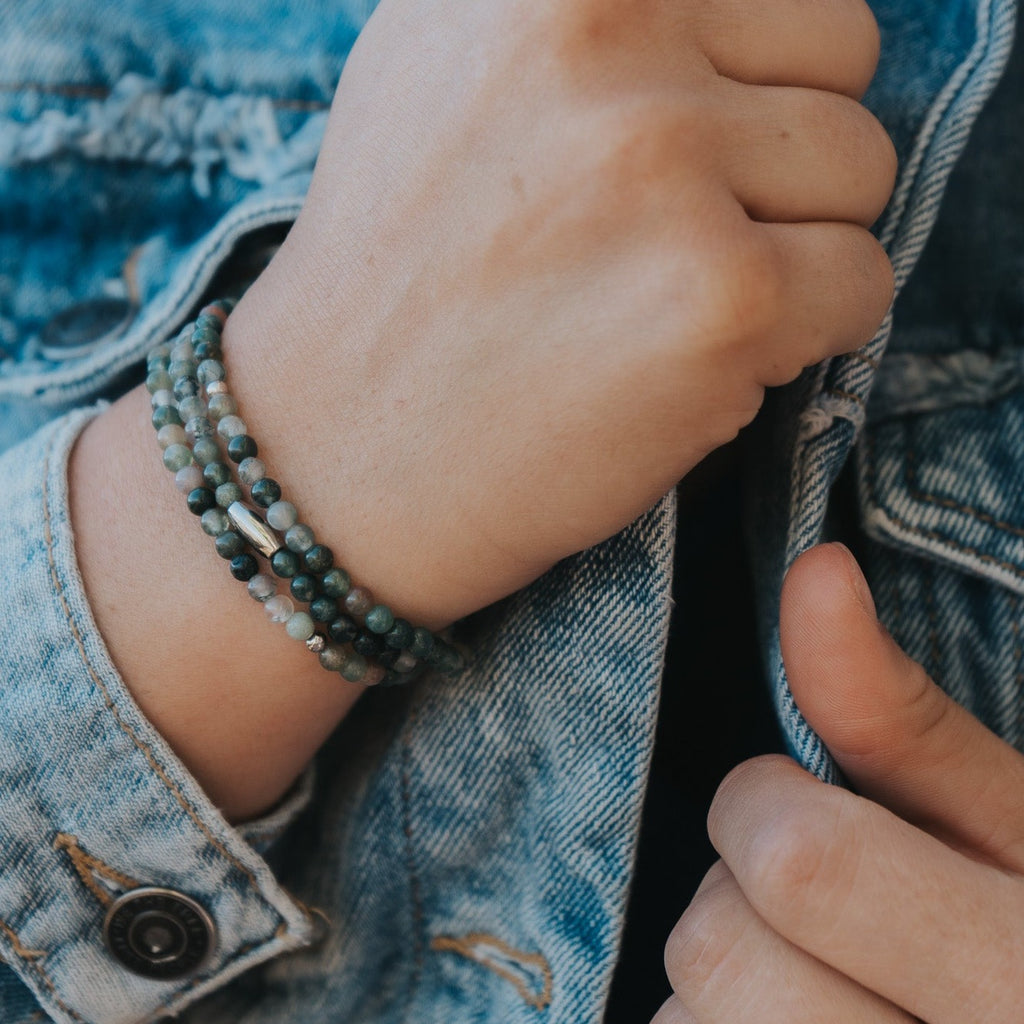 Indian Agate Gemstone Wrap Bracelet