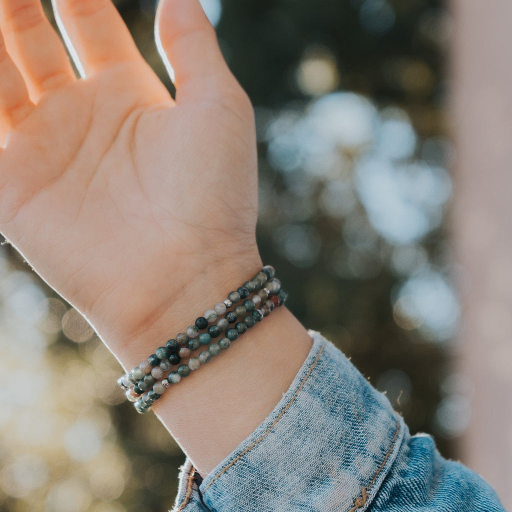 Indian Agate Gemstone Wrap Bracelet