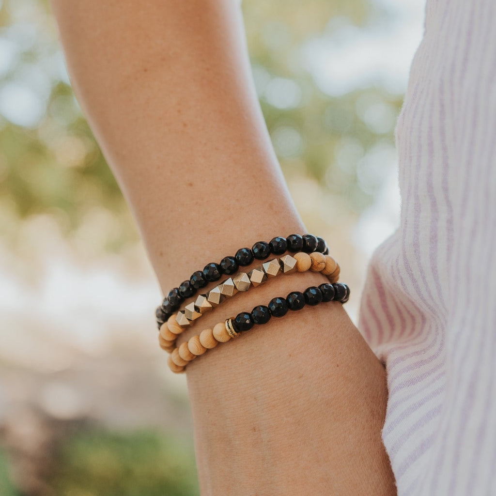 Amethyst & Rosewood Diffuser Stacking Bracelets