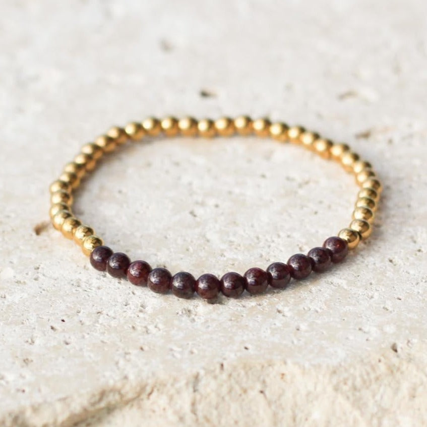 Garnet Gemstone Bracelet - January Birthstone