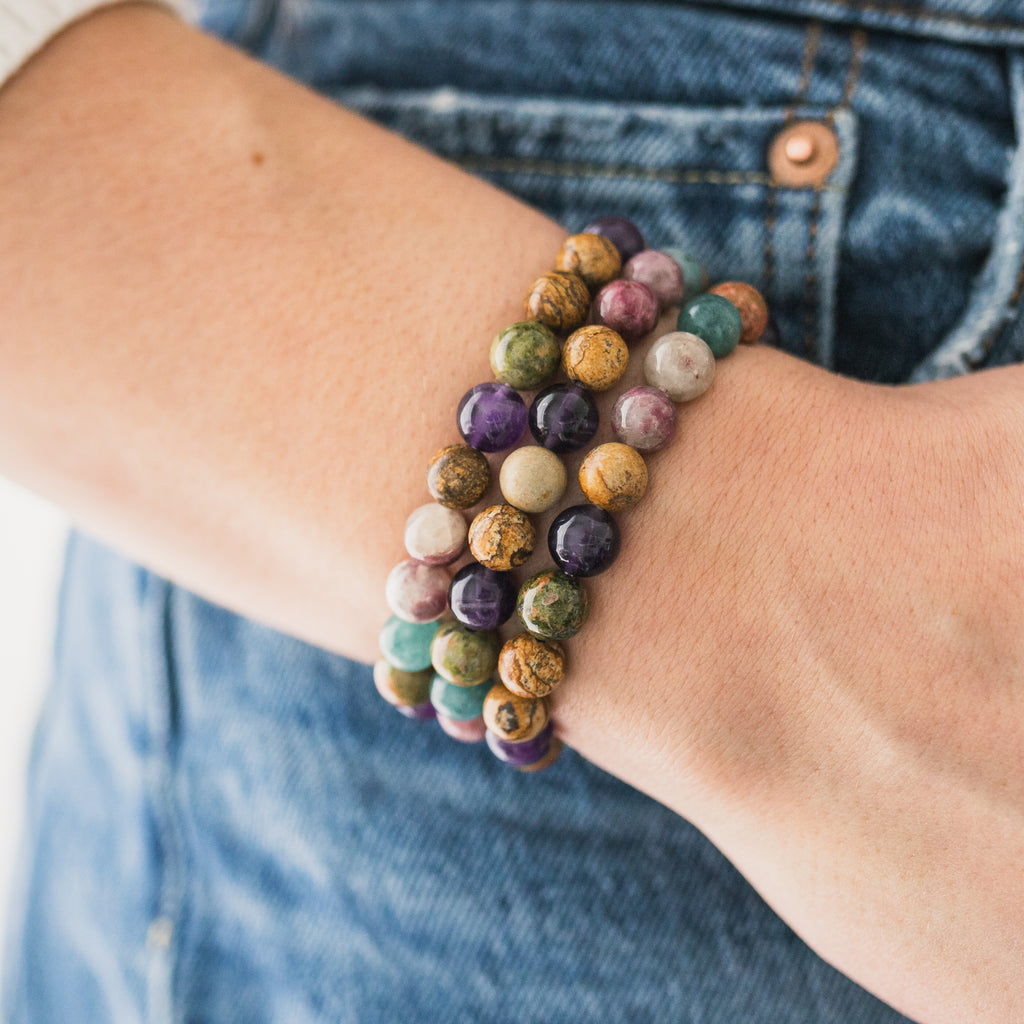 8MM Chunky Gemstone Bracelets - Set Intentions Collection