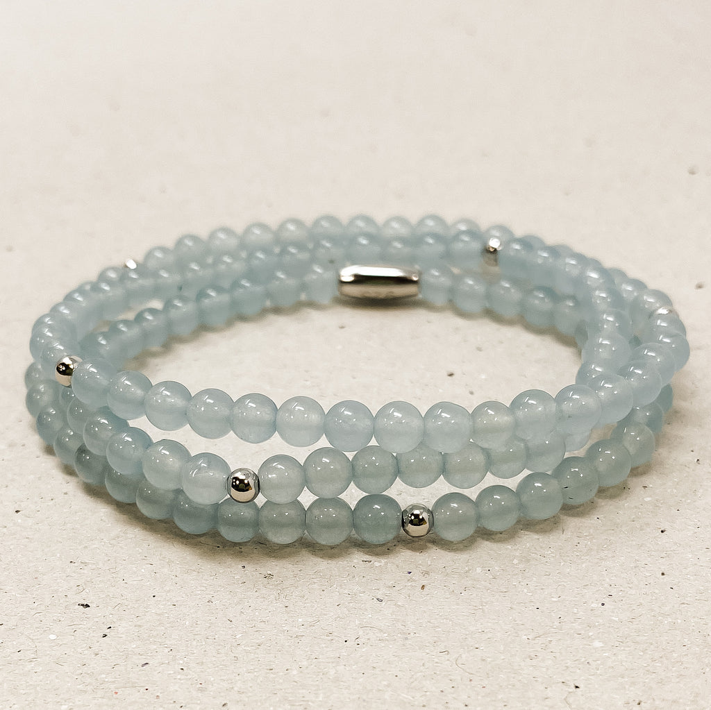 Sky Blue Jade Gemstone Wrap Bracelet