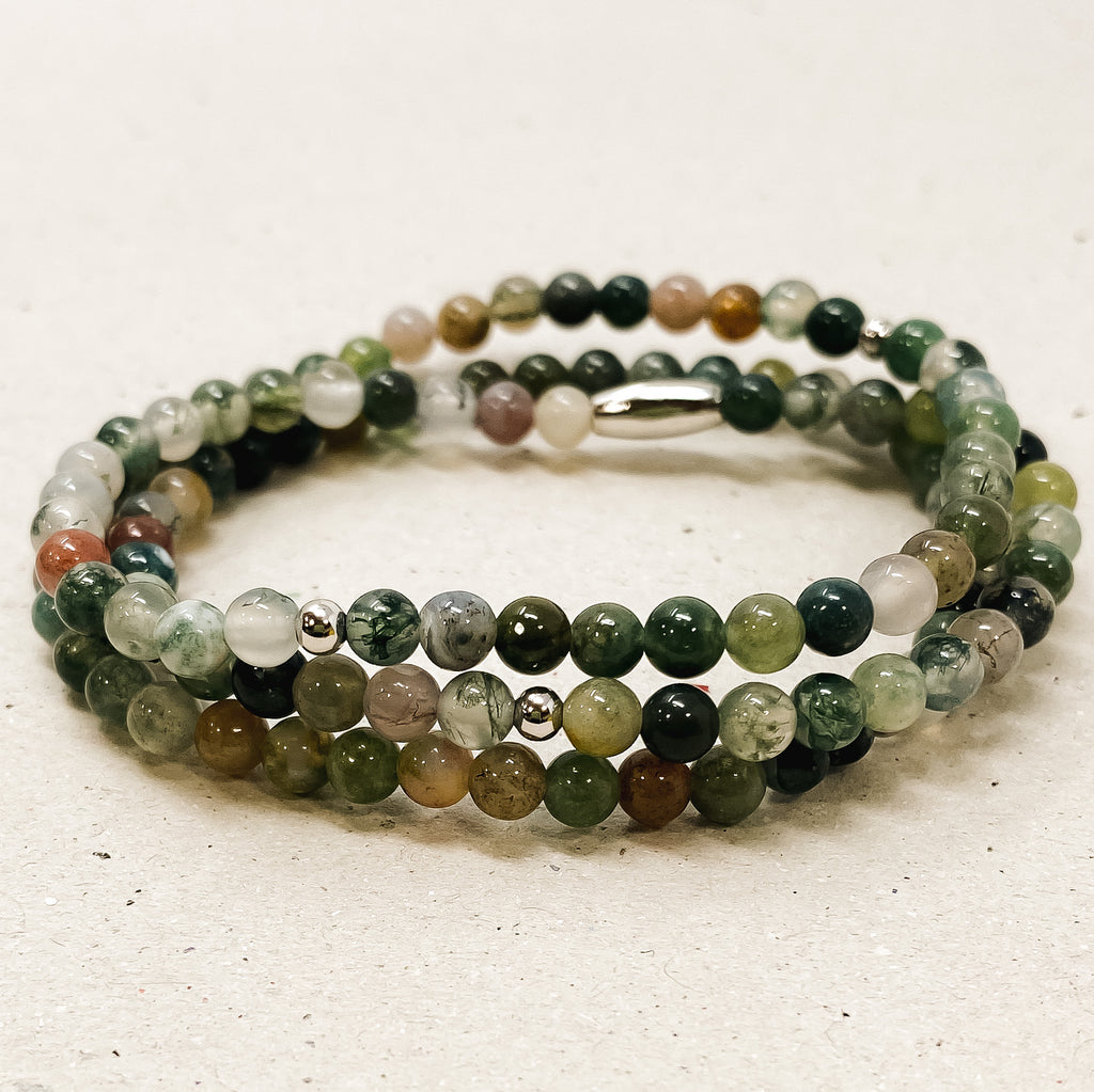 Indian Agate Gemstone Wrap Bracelet