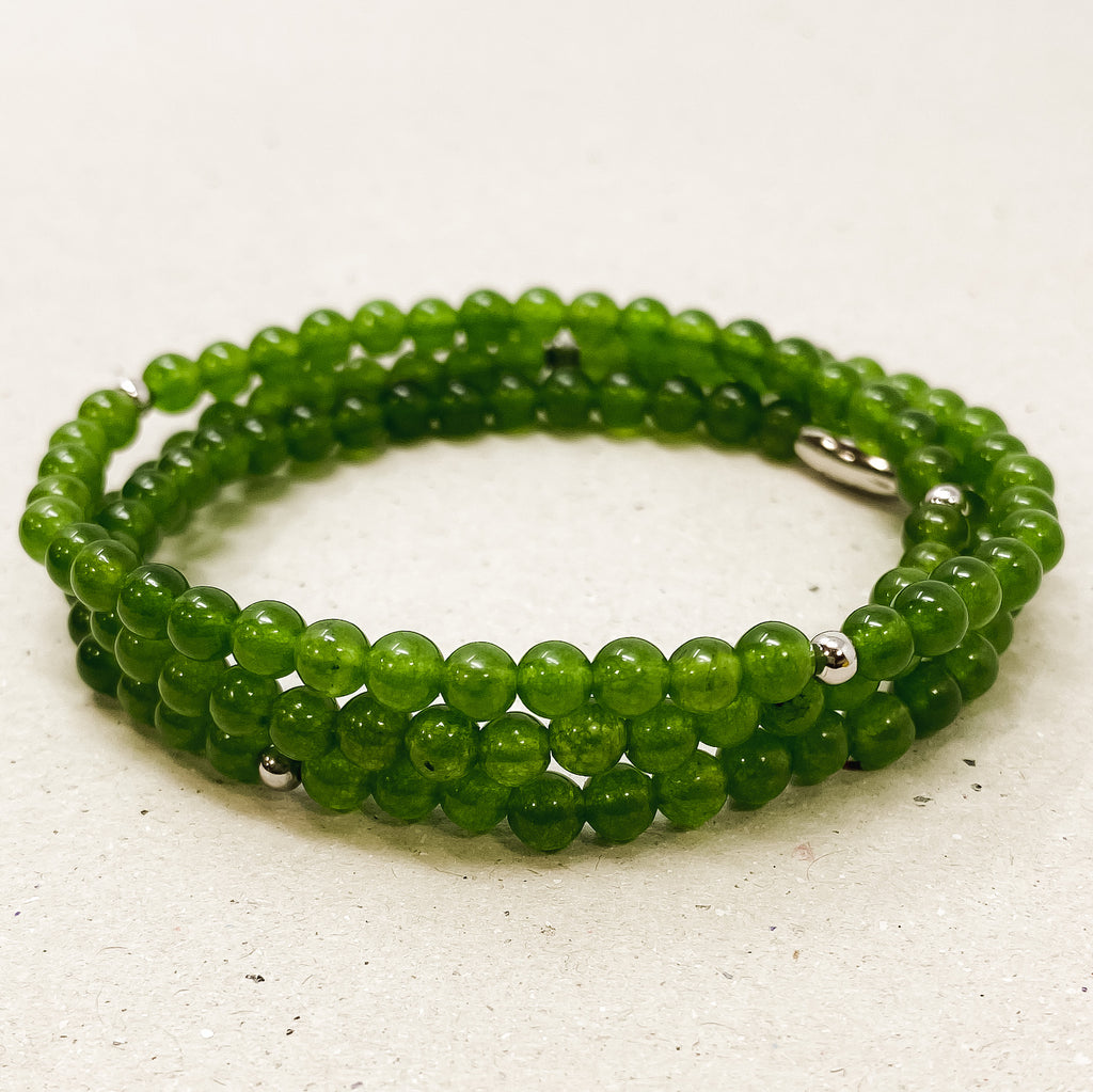 Green Jade Gemstone Wrap Bracelet