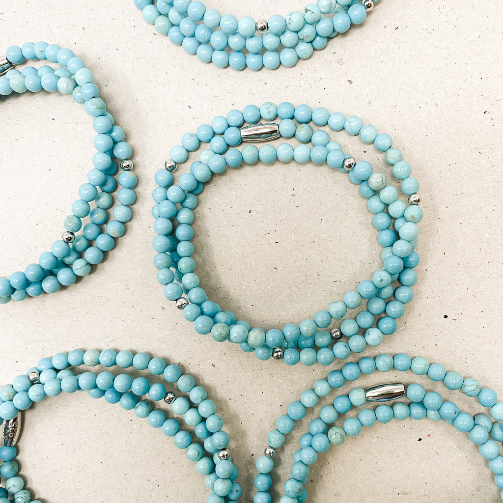 Turquoise Gemstone Wrap Bracelet