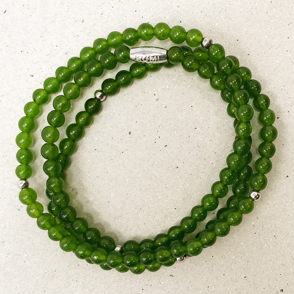 Green Jade Gemstone Wrap Bracelet