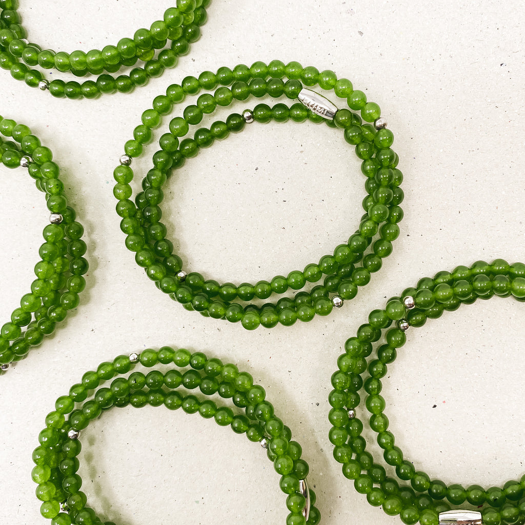 Green Jade Gemstone Wrap Bracelet