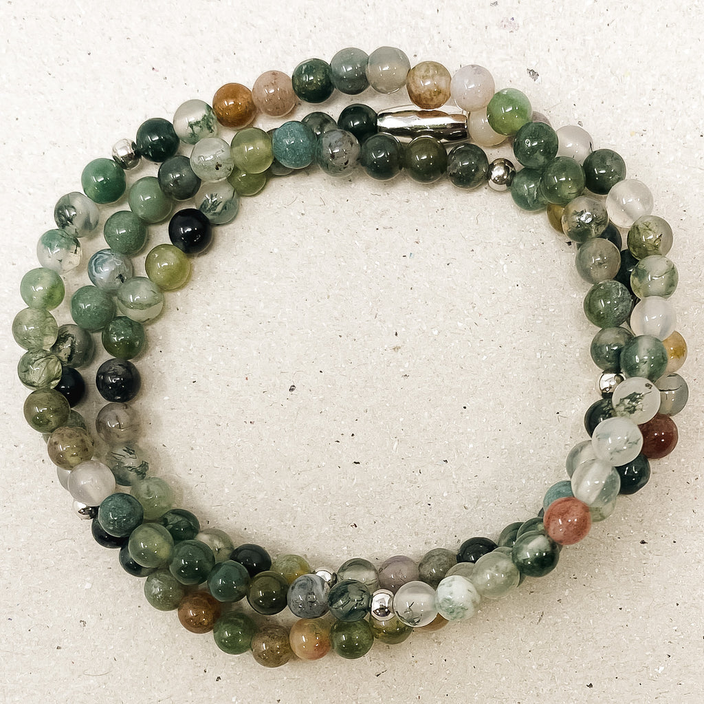 Indian Agate Gemstone Wrap Bracelet