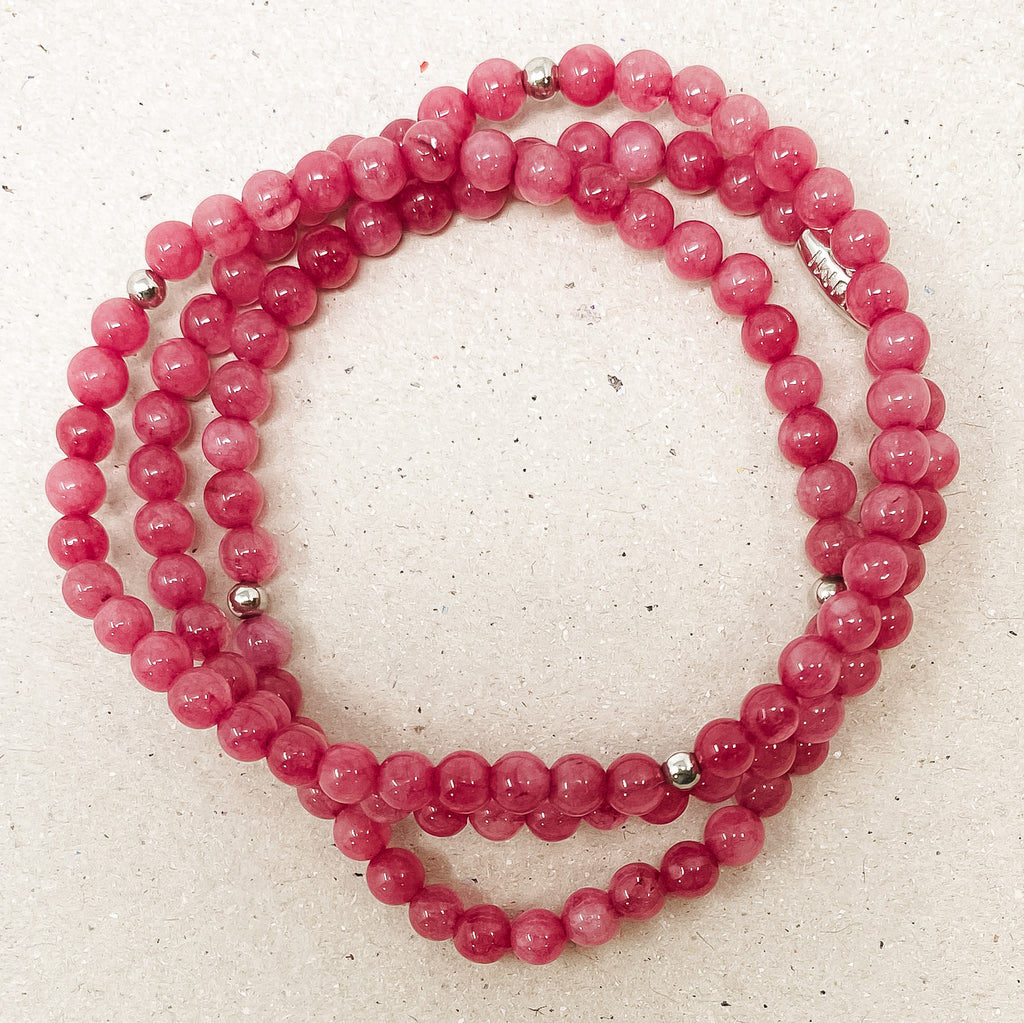 Pink Opal Gemstone Wrap Bracelet