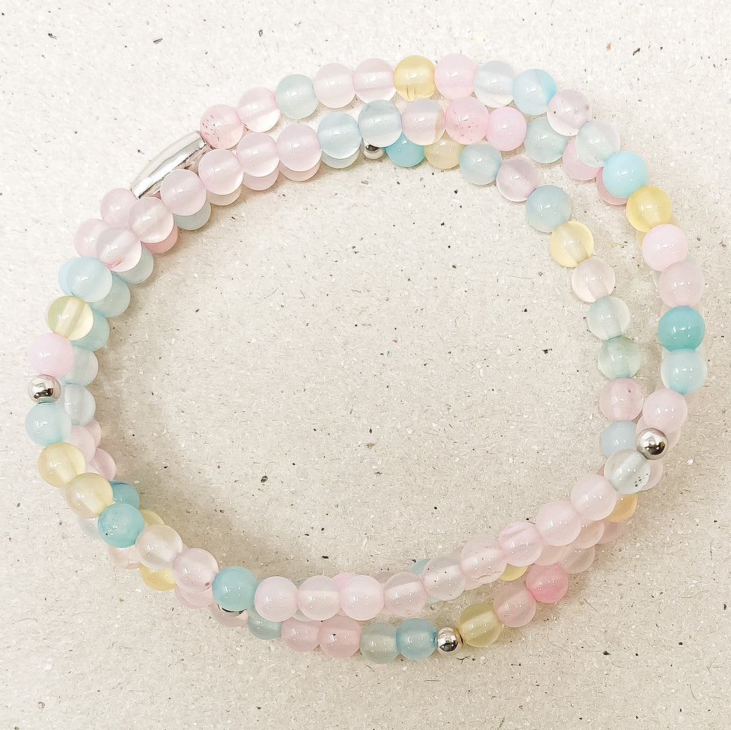 Rainbow Agate Gemstone Wrap Bracelet