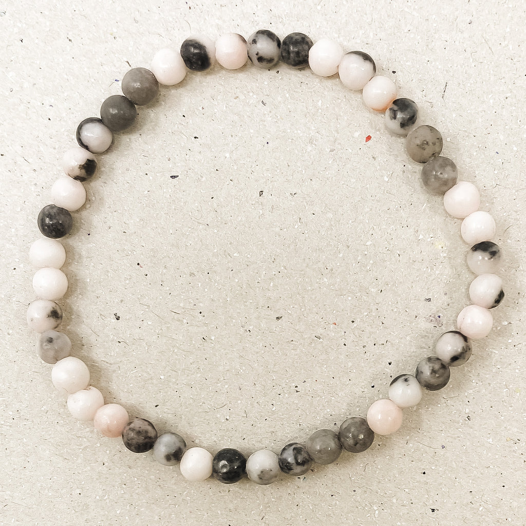 Pink Zebra Jasper Gemstone Bracelet