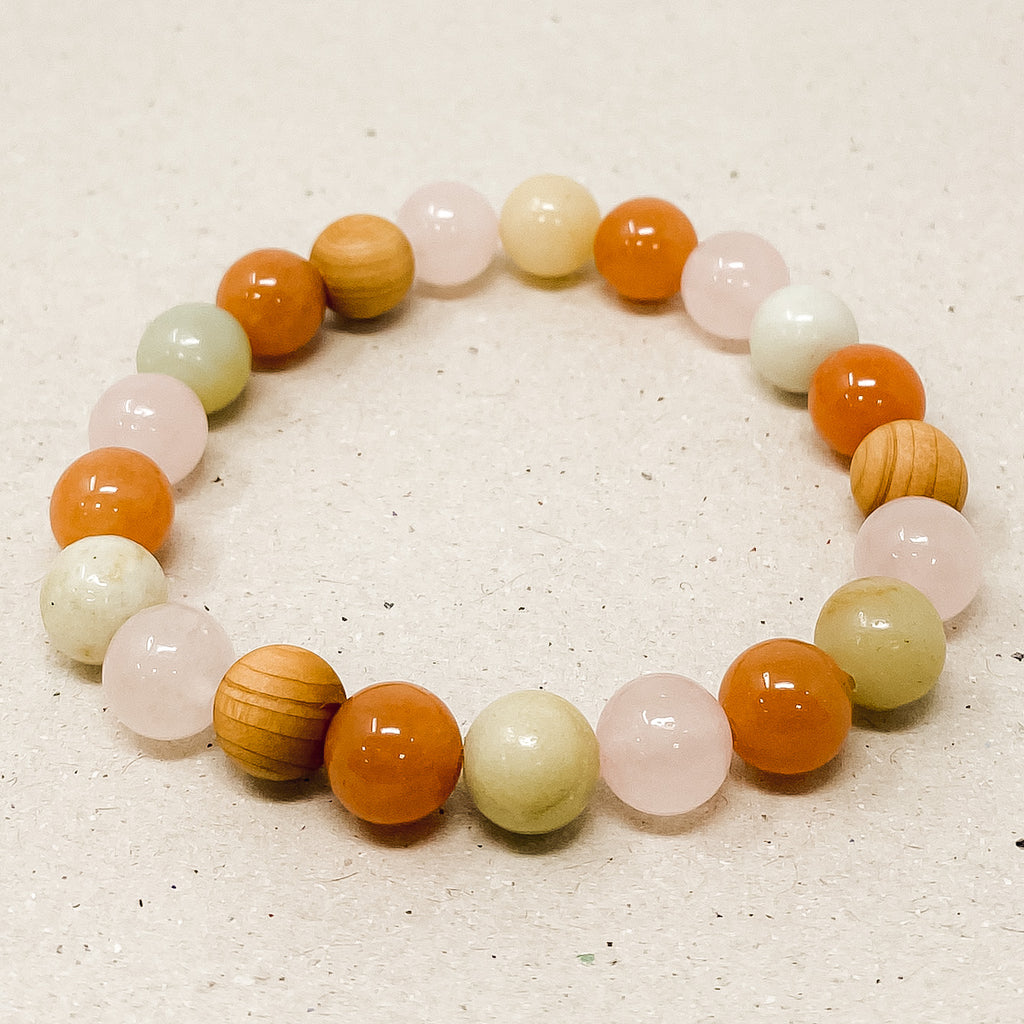 Colorful Amazonite and Rosewood Diffuser Bracelet