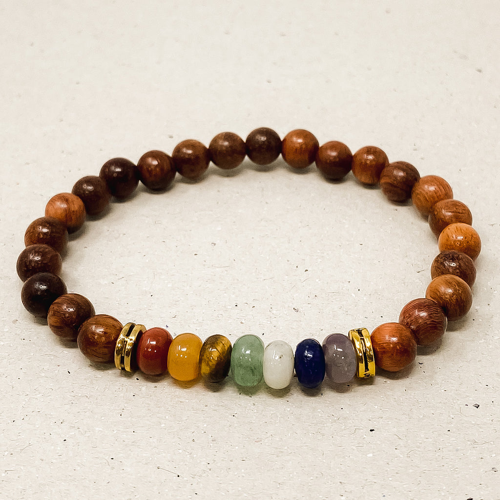 Chakra & Bayong Wood Diffuser Bracelet