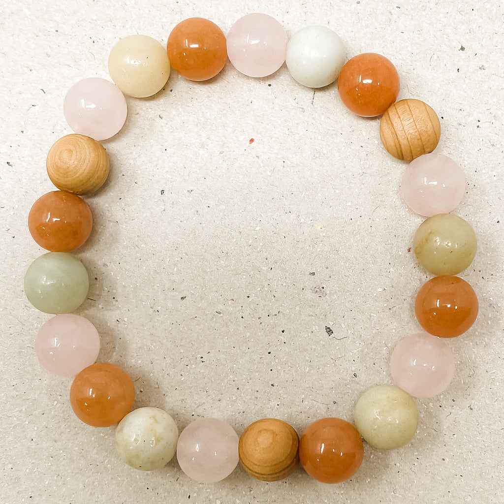 Colorful Amazonite and Rosewood Diffuser Bracelet