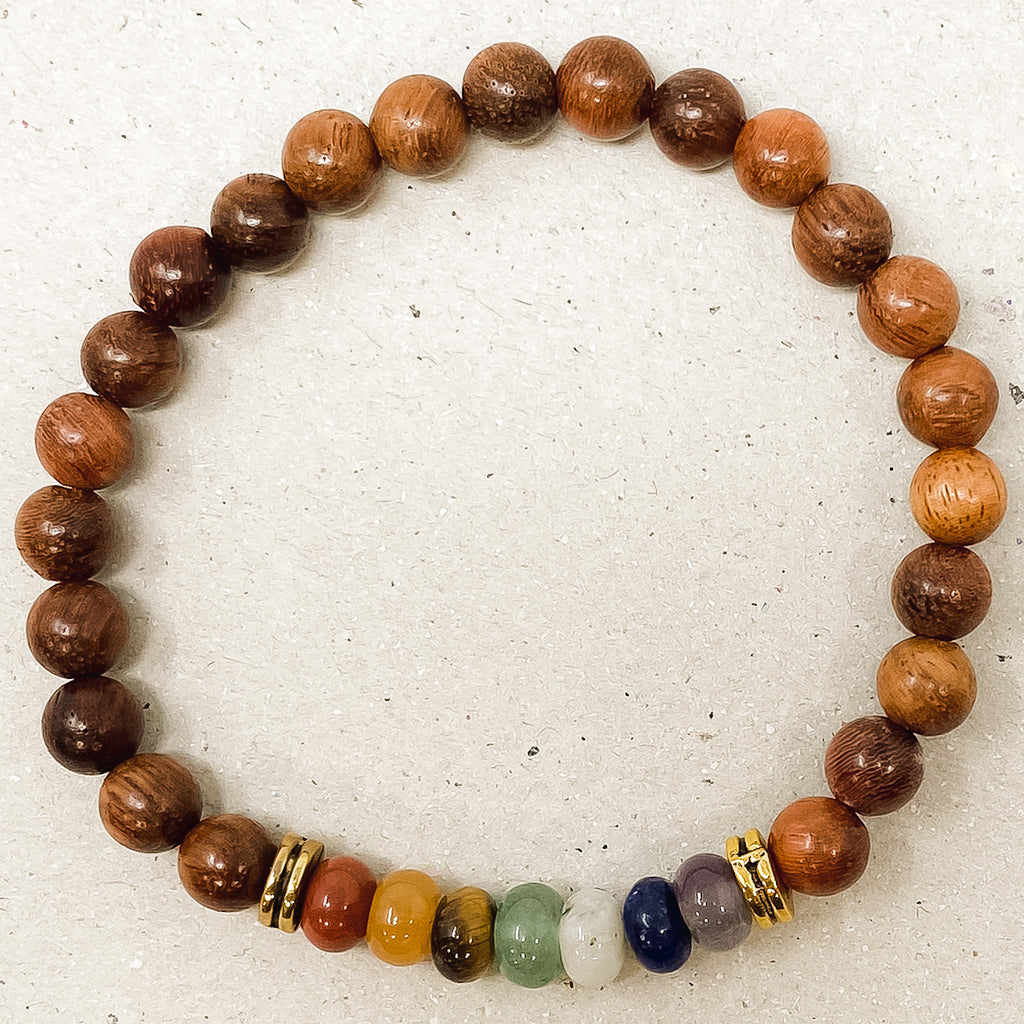 Chakra & Bayong Wood Diffuser Bracelet