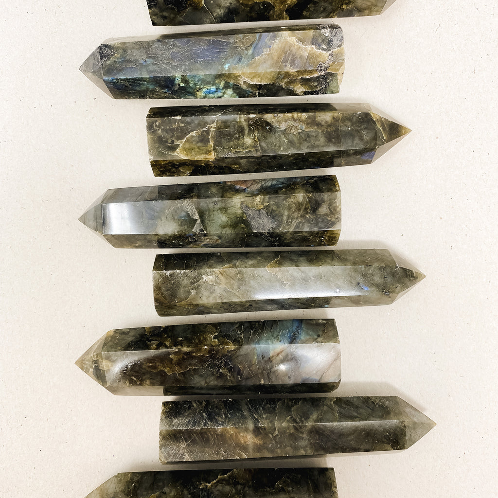 Natural Labradorite Crystal Tower