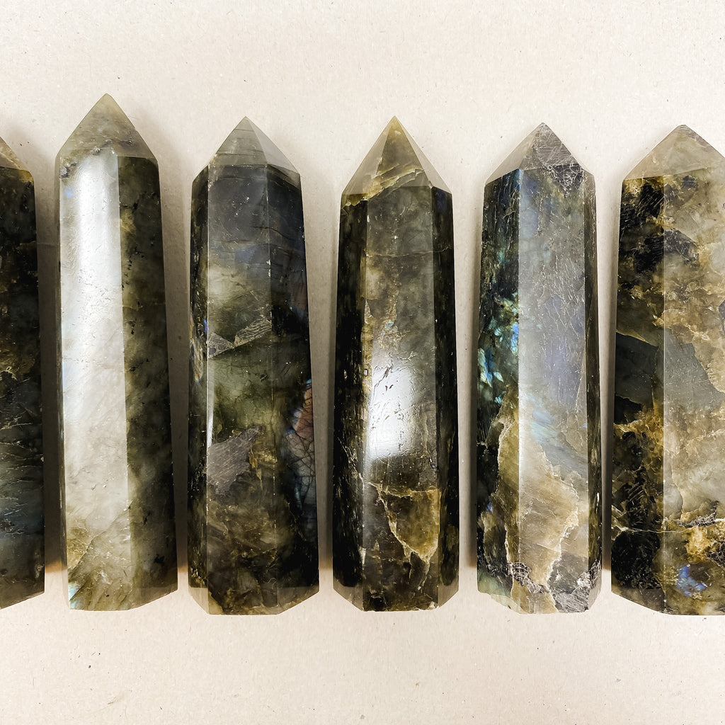 Natural Labradorite Crystal Tower