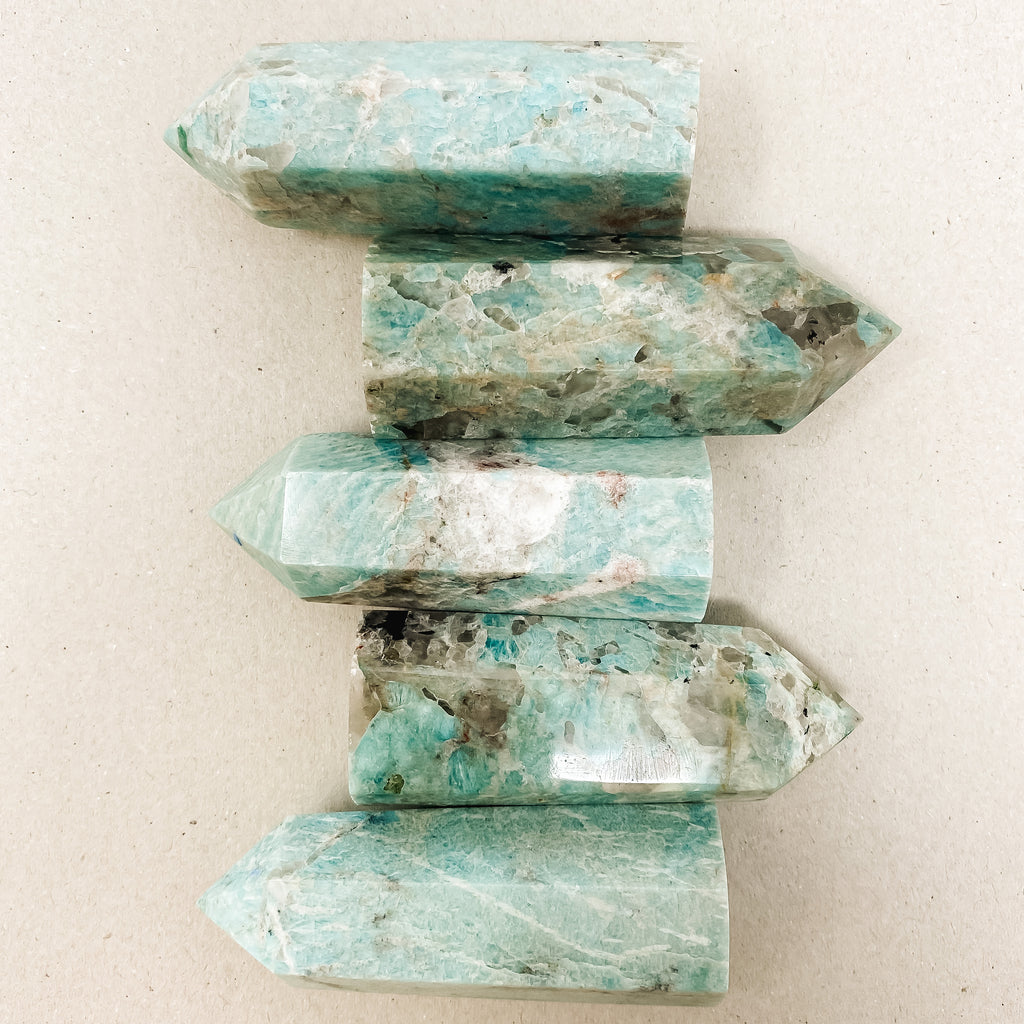 Natural Amazonite Crystal Tower