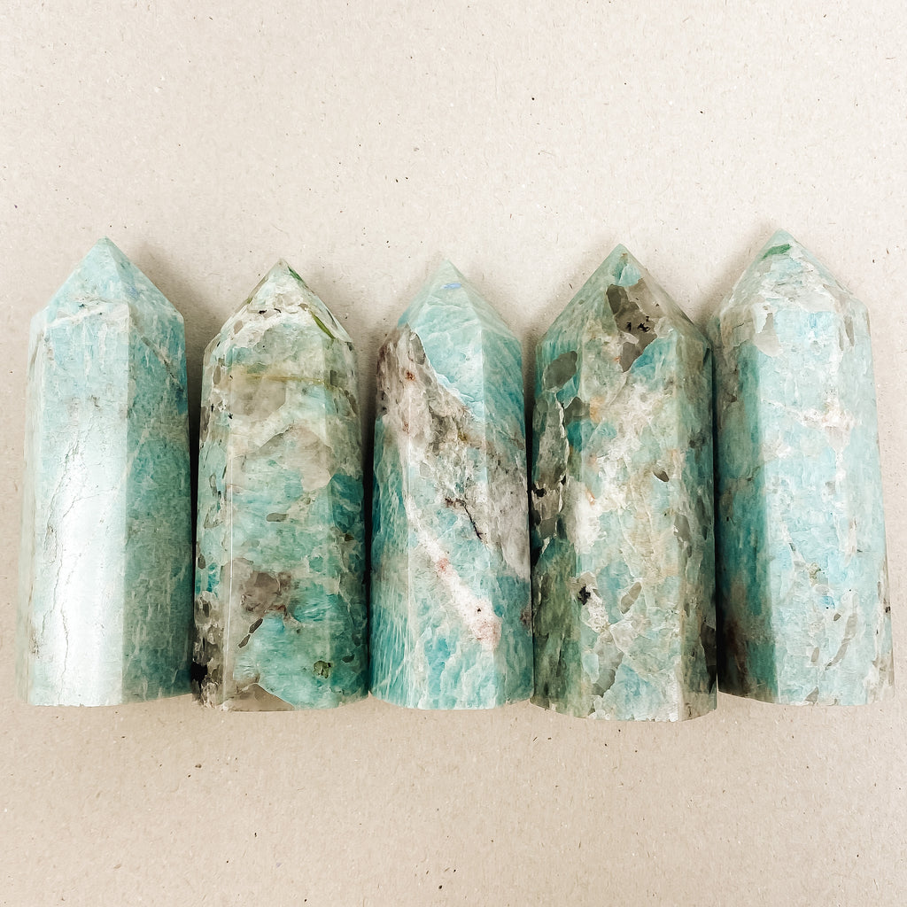 Natural Amazonite Crystal Tower