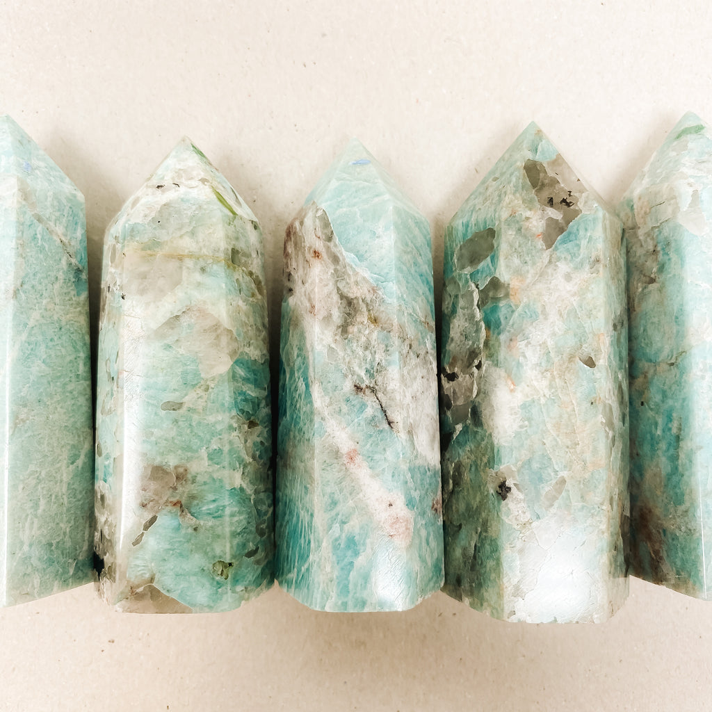 Natural Amazonite Crystal Tower