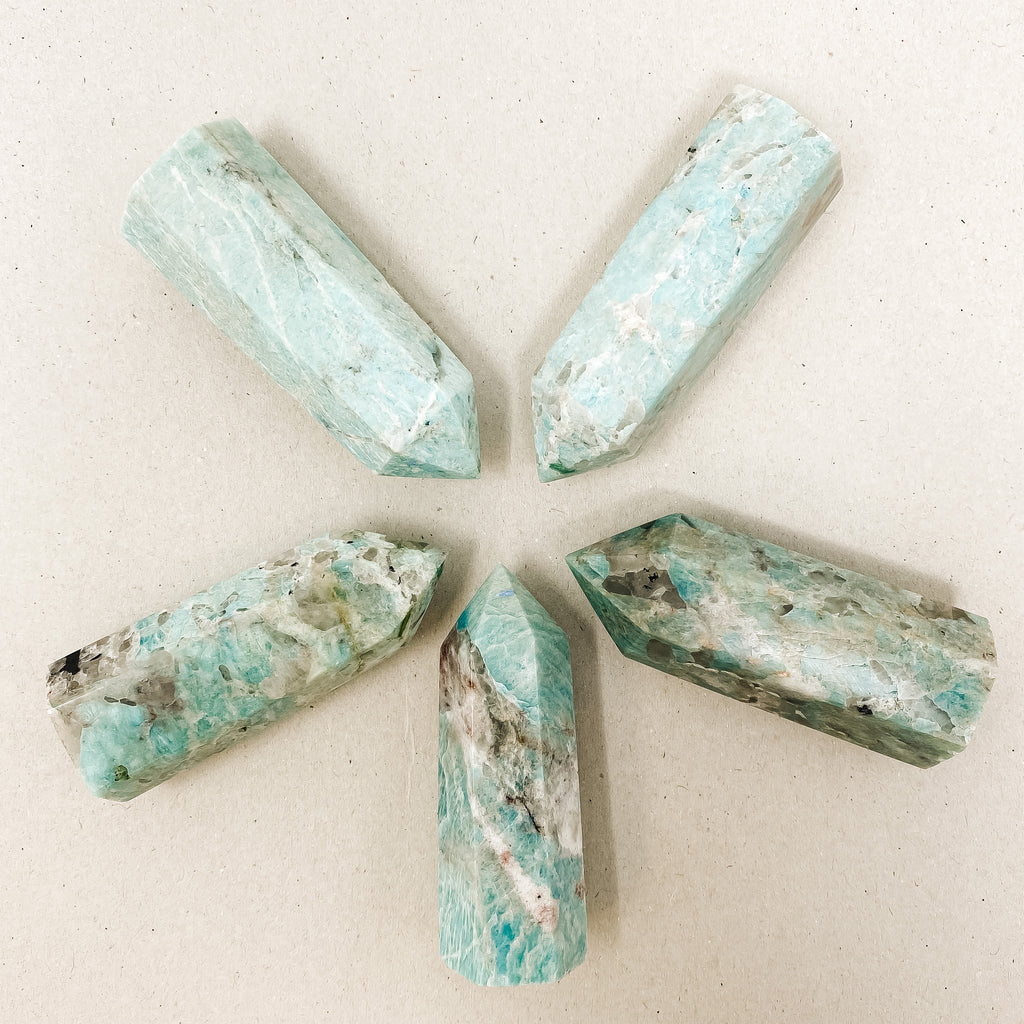 Natural Amazonite Crystal Tower