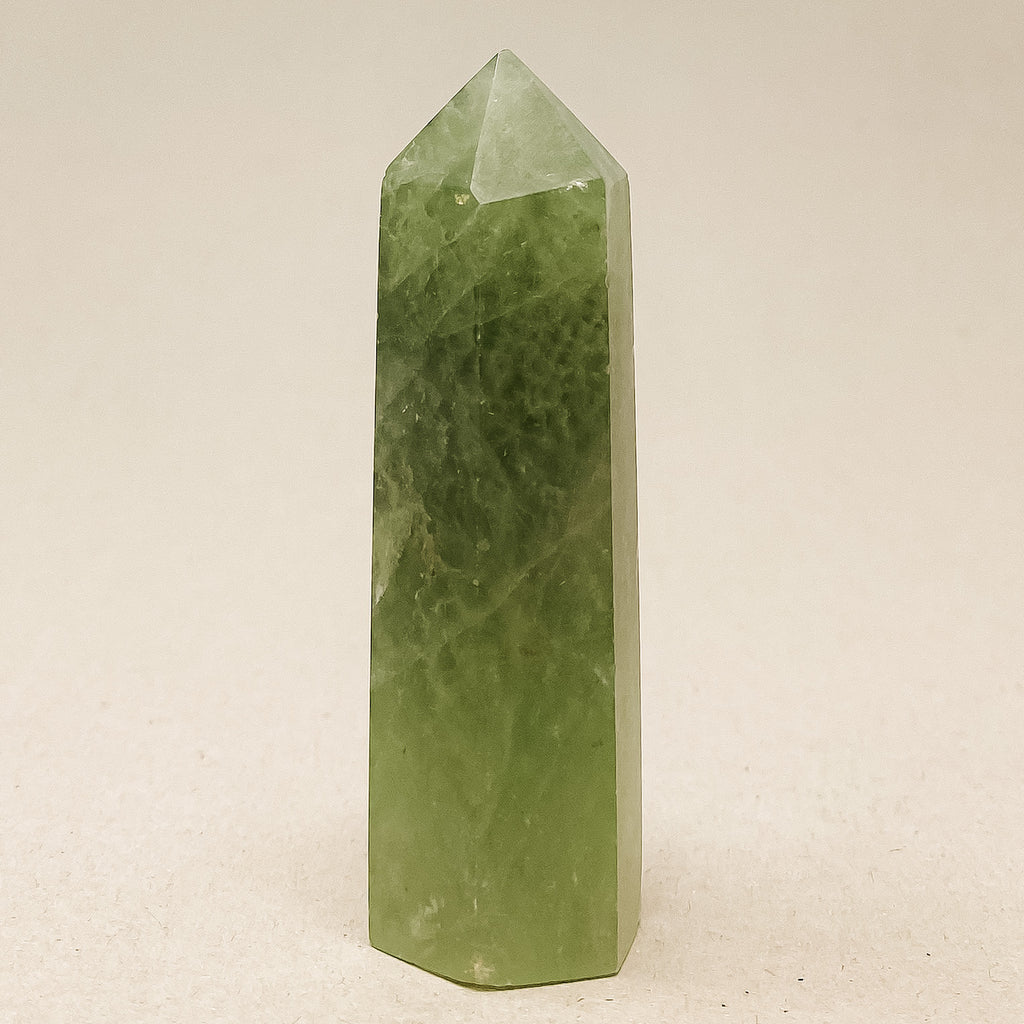 Natural Green Fluorite Crystal Tower