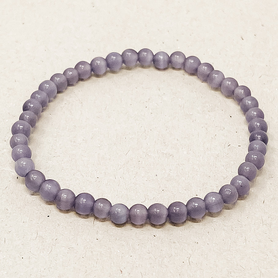 Natural Purple Cat Eye Gemstone Bracelet