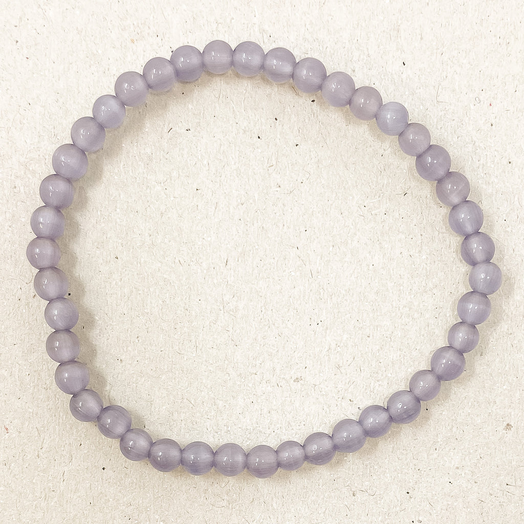 Natural Purple Cat Eye Gemstone Bracelet