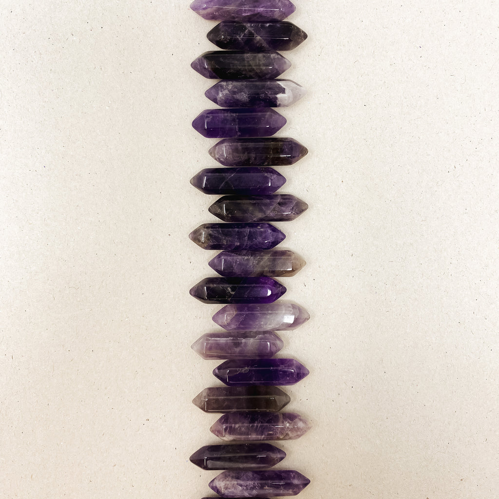 Amethyst Double Pointed Hexagonal Column