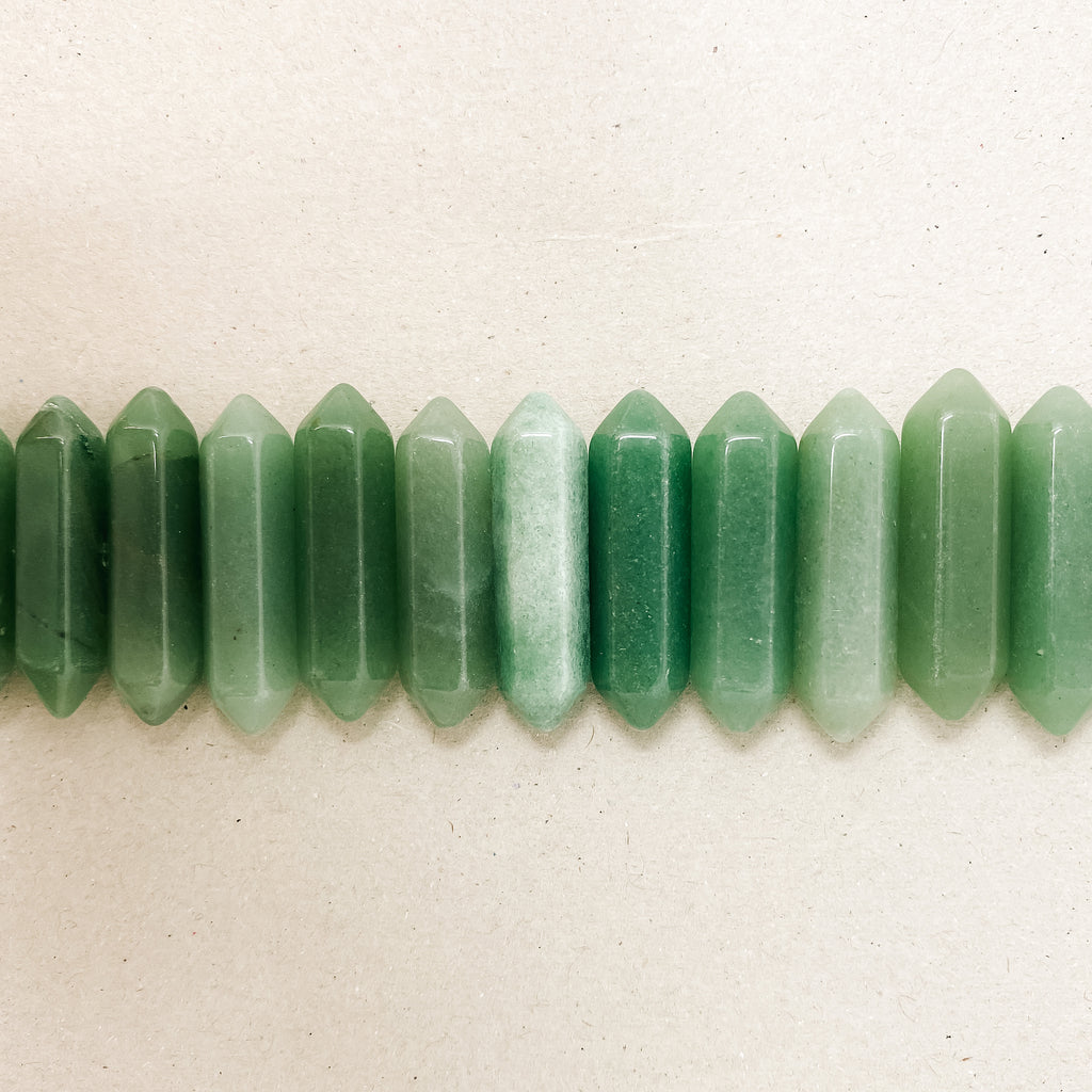 Green Aventurine Double Pointed Hexagonal Column