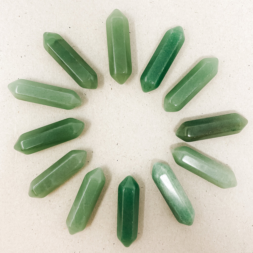 Green Aventurine Double Pointed Hexagonal Column