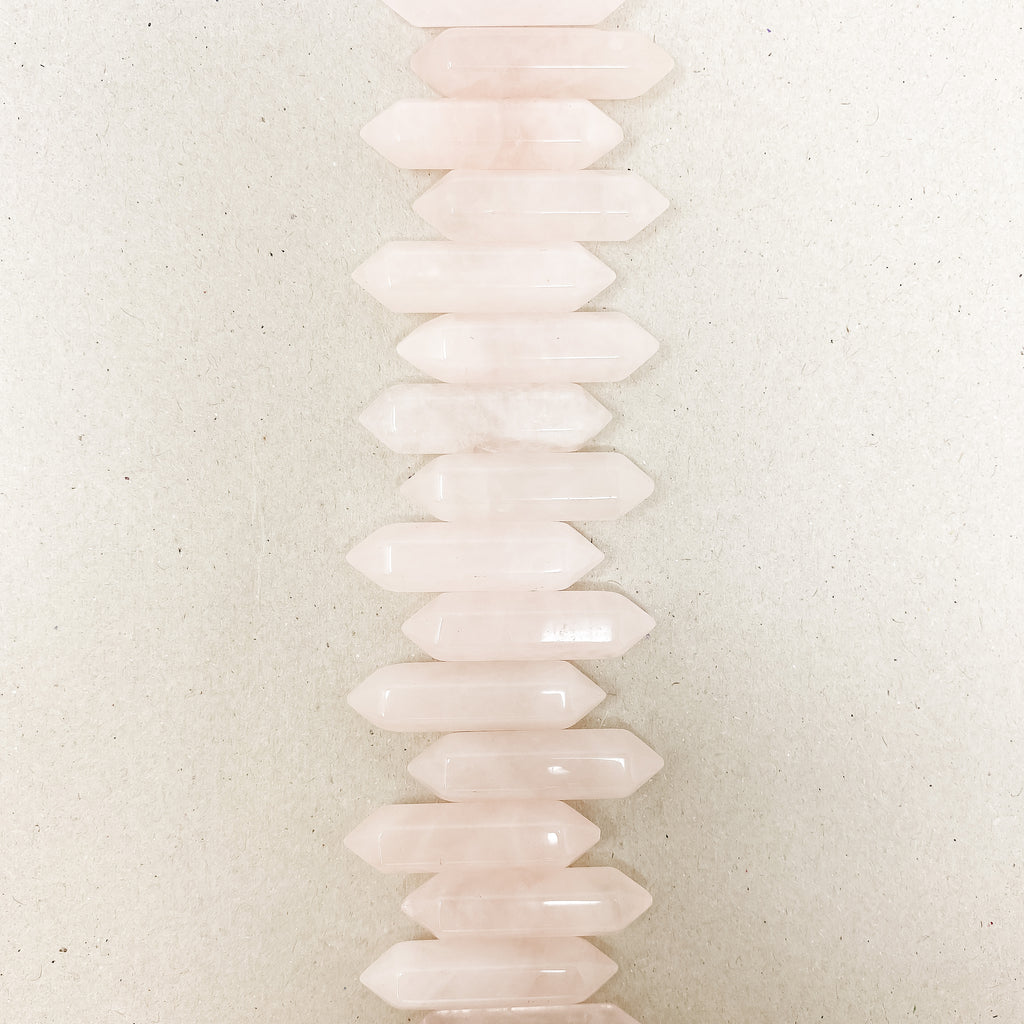 Pink Quartz Double Pointed Hexagonal Column