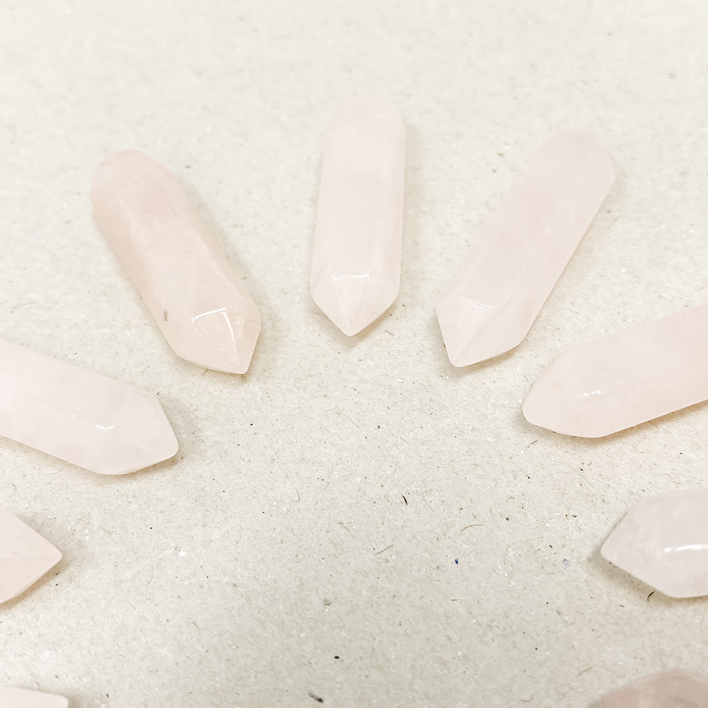 Pink Quartz Double Pointed Hexagonal Column