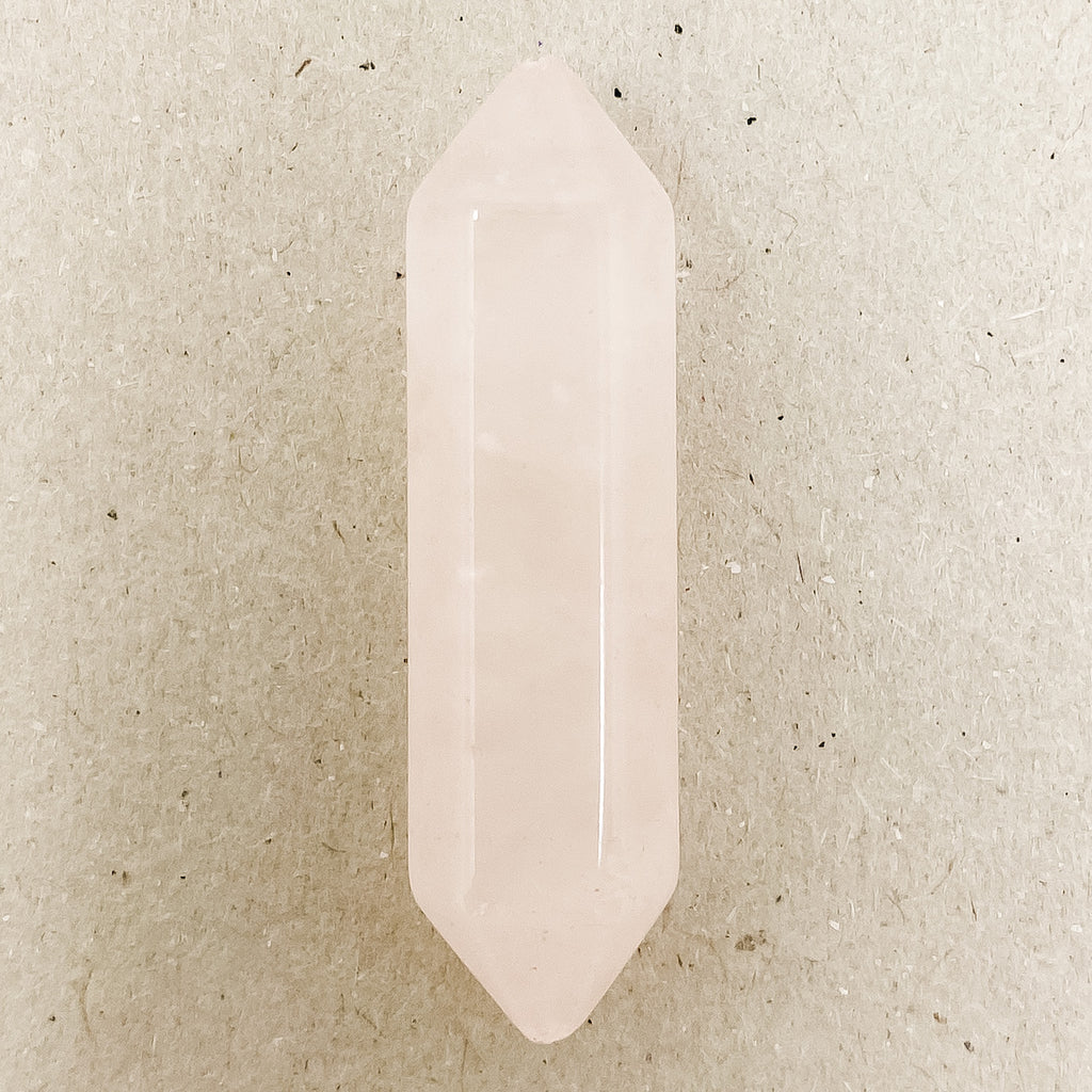 Pink Quartz Double Pointed Hexagonal Column