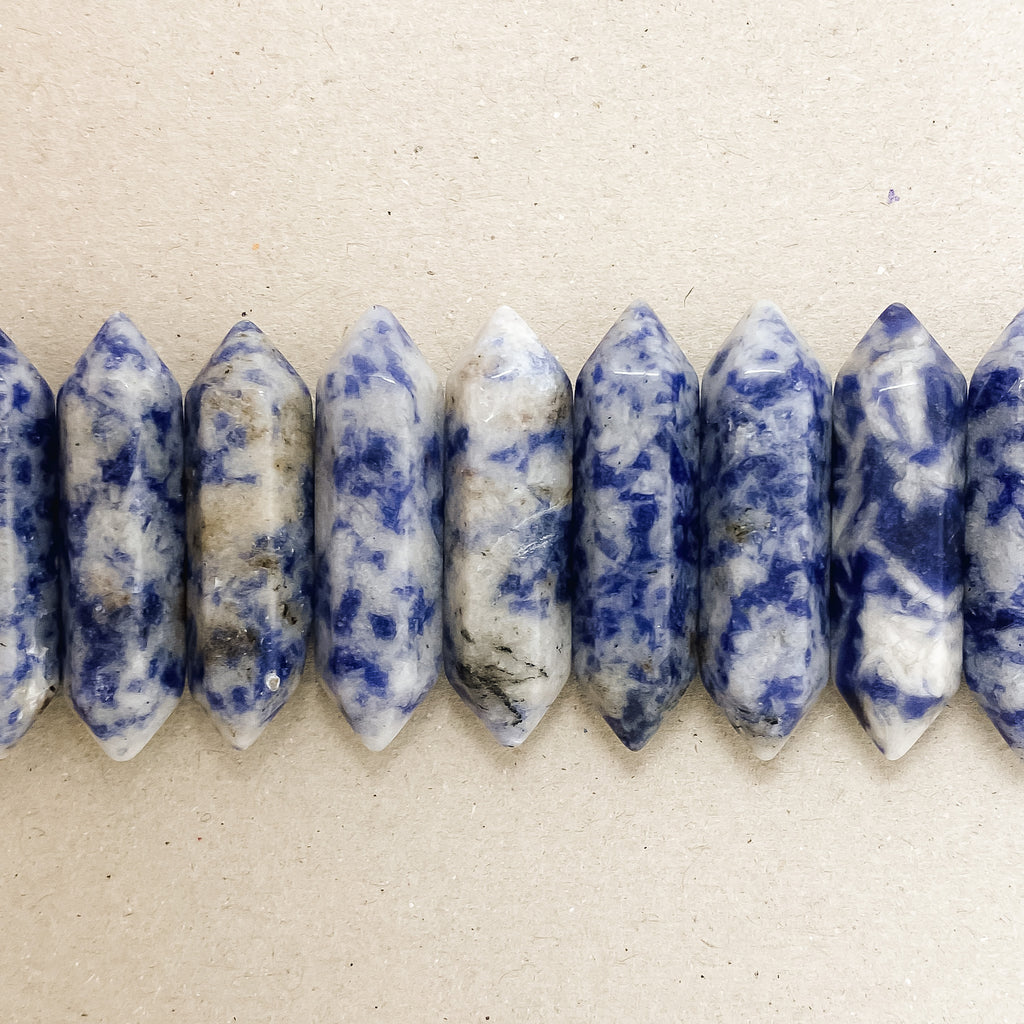 Sodalite Double Pointed Hexagonal Column