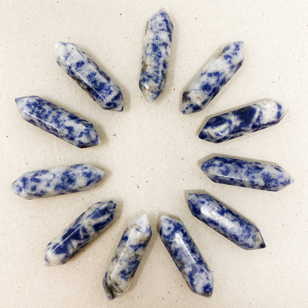 Sodalite Double Pointed Hexagonal Column