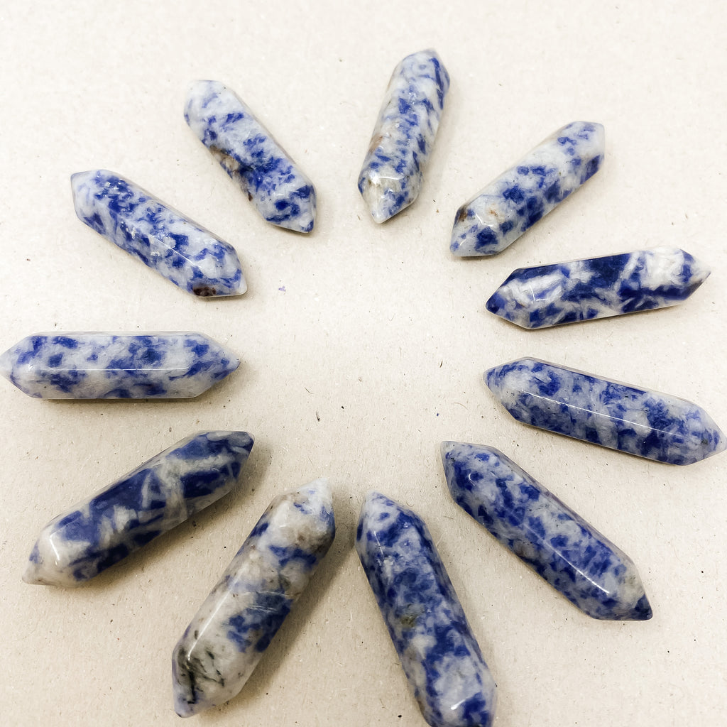 Sodalite Double Pointed Hexagonal Column