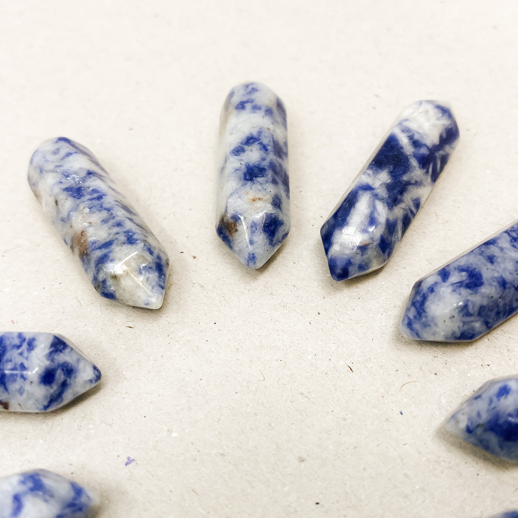 Sodalite Double Pointed Hexagonal Column