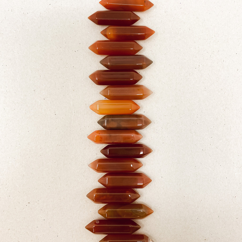 Carnelian Double Pointed Hexagonal Column